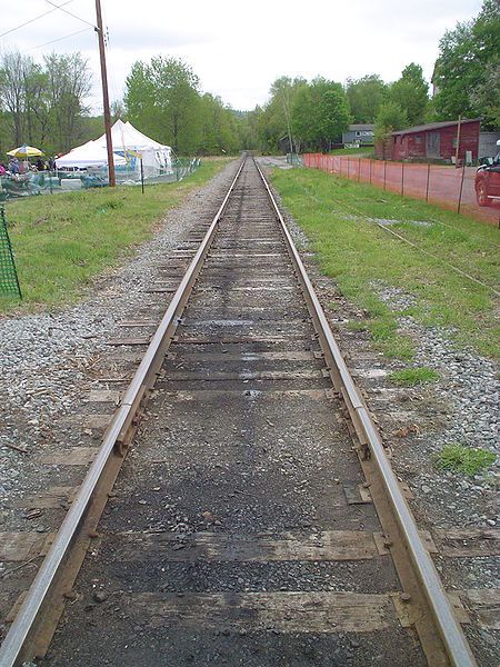 Railroad-Tracks, fot. Autor: User:MikKBDFJKGeMalak (Praca własna) [Public domain lub Public domain], Wikimedia Commons